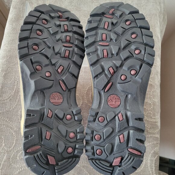 Timberland Boots Women’s Trail Hiking Ankle Bootie Beige Leather (Size 10M) - Picture 8 of 11